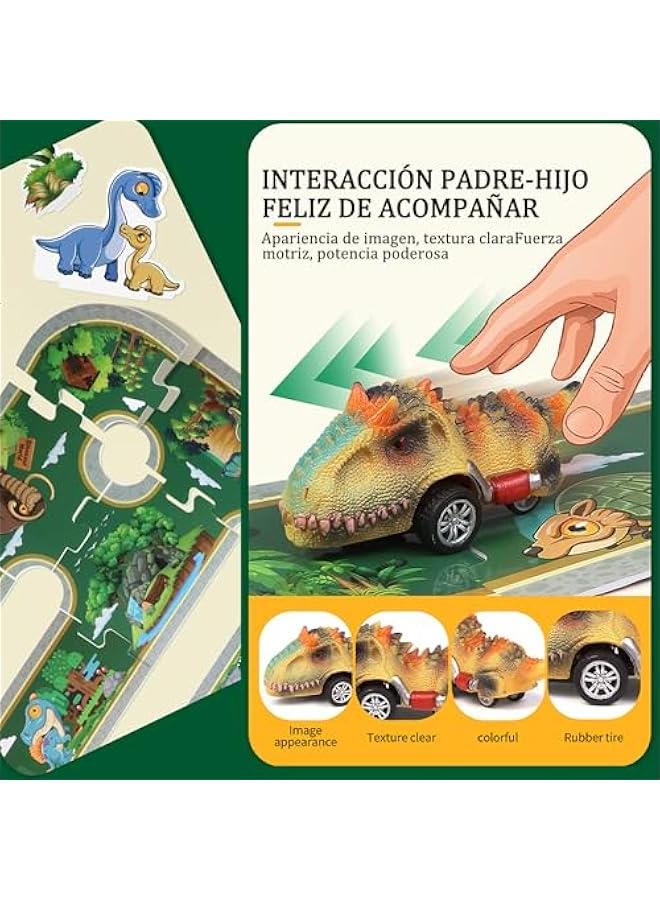Dinosaur Races, 24 Pcs Puzzle Track Dinosaur Racing Car, Exercises Thinking and Practical Skills, Dinosaur Toys are suitable for children from 3 to 12 years old - Image 2